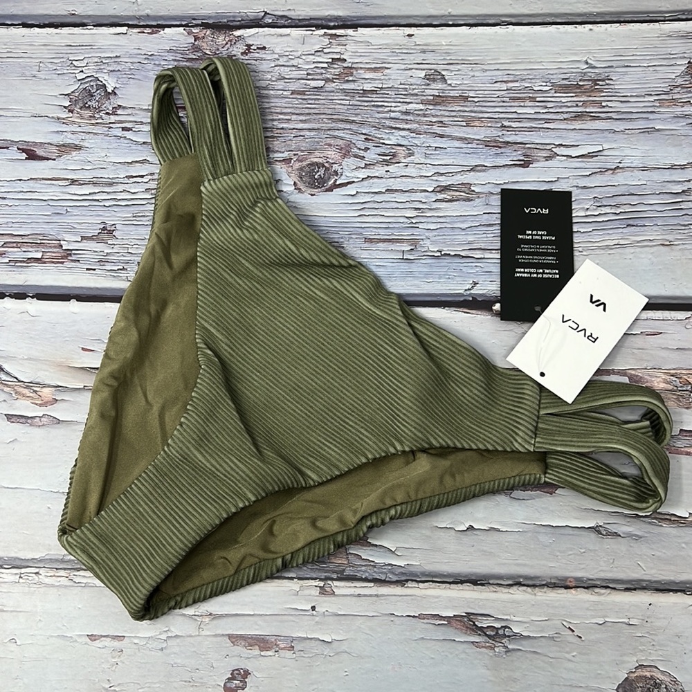 🆕NWT RVCA Salt Wash Mid Rise Medium Bikini Bottom Green S,M&L Available